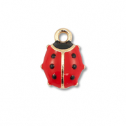 Metall Anh&auml;nger Enamel Marienk&auml;fer Gold-red-black