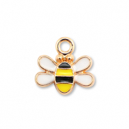 Metall Anh&auml;nger Enamel Biene Gold-yellow-black