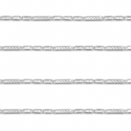 Stainless Steel - Rostfrei Stahl Schmuckzubeh&ouml;r Gliederkette Flach Silver