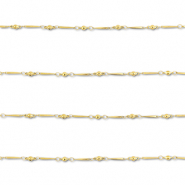 Stainless Steel - Rostfrei Stahl Schmuckzubeh&ouml;r Gliederkette L&auml;nglich mit Kugel Gold