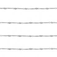 Stainless Steel - Rostfrei Stahl Schmuckzubeh&ouml;r Gliederkette L&auml;nglich mit Kugel Silver