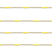 Stainless Steel - Rostfrei Stahl Schmuckzubeh&ouml;r Gliederkette L&auml;nglich Gold-yellow