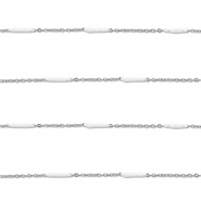 Stainless Steel - Rostfrei Stahl Schmuckzubeh&ouml;r Gliederkette L&auml;nglich Silver-white