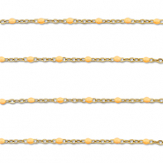 Stainless Steel - Rostfrei Stahl Schmuckzubeh&ouml;r Gliederkette 1mm Gold-peach orange