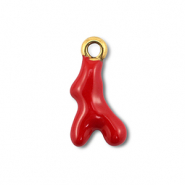 Stainless Steel - Rostfrei Stahl Anh&auml;nger Koralle Gold-red