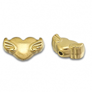 Stainless Steel - Rostfrei Stahl Perlen Hertz mit Flügel Gold