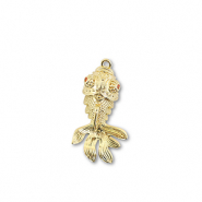 Brass TQ Metall Anh&auml;nger Fisch Gold-orange