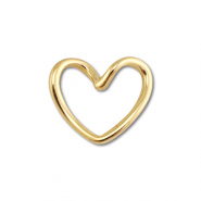 Stainless Steel - Rostfrei Stahl Schmuckzubeh&ouml;r Zwischenst&uuml;ck Herz Gold