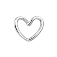 Stainless Steel - Rostfrei Stahl Schmuckzubeh&ouml;r Zwischenst&uuml;ck Herz Silver