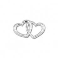 Stainless Steel - Rostfrei Stahl Schmuckzubeh&ouml;r Zwischenst&uuml;ck Herz Silver