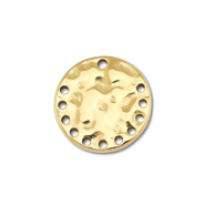 Stainless Steel - Rostfrei Stahl Anh&auml;nger / Zwischenst&uuml;ck Rund Gold