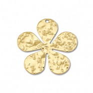 Stainless Steel - Rostfrei Stahl Anh&auml;nger Blume Gold