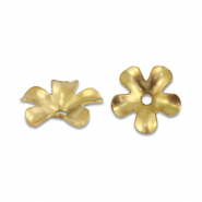 Stainless Steel - Rostfrei Stahl Schmuckzubeh&ouml;r Perlenkappe Blume Gold