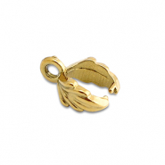 Stainless Steel - Rostfrei Stahl Schmuckzubeh&ouml;r Collierschlaufe f&uuml;r Anh&auml;nger Blatt Gold