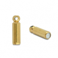 Stainless Steel - Rostfrei Stahl Schmuckzubeh&ouml;r Endkappe f&uuml;r Brochen / Pins Gold