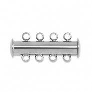 Stainless Steel - Rostfrei Stahl Schmuckzubeh&ouml;r Multistrang-Magnetverschluss Silver
