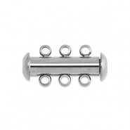 Stainless Steel - Rostfrei Stahl Schmuckzubeh&ouml;r Multistrang-Magnetverschluss Silver