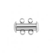 Stainless Steel - Rostfrei Stahl Schmuckzubeh&ouml;r Multistrang-Magnetverschluss Silver