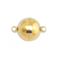 Stainless Steel - Rostfrei Stahl Schmuckzubeh&ouml;r Magnetverschluss Ball 12mm Gold