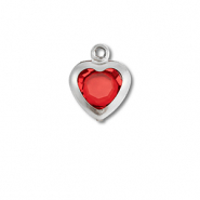 Stainless Steel - Rostfrei Stahl Anh&auml;nger Herz Silver-red