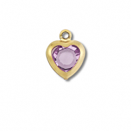 Stainless Steel - Rostfrei Stahl Anh&auml;nger Herz Gold-light pink