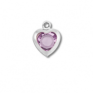 Stainless Steel - Rostfrei Stahl Anh&auml;nger Herz Silver-light pink