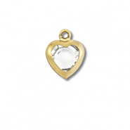Stainless Steel - Rostfrei Stahl Anh&auml;nger Herz Gold-transparent