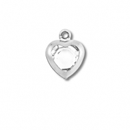 Stainless Steel - Rostfrei Stahl Anh&auml;nger Herz Silver-transparent
