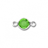 Stainless Steel - Rostfrei Stahl Schmuckzubeh&ouml;r Zwischenst&uuml;ck Rund Silver-green