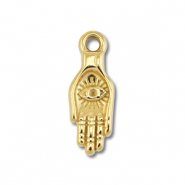 Stainless Steel - Rostfrei Stahl Anh&auml;nger Hand mit Auge Gold