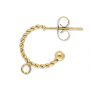 Stainless Steel - Rostfrei Stahl Schmuckzubeh&ouml;r Ohrringe Creolen Twisted mit &Ouml;se Gold
