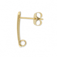 Stainless Steel - Rostfrei Stahl Schmuckzubeh&ouml;r Ohrringe / Ohrstecker Lang mit &Ouml;se Gold