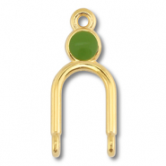 Metall Anh&auml;nger DQ Zwischenst&uuml;ck Gold (Nickelfrei)-olive green