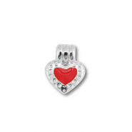 Metall Anh&auml;nger DQ Herz Antik silber (Nickelfrei)-red