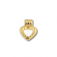 Metall Anh&auml;nger DQ Herz Gold (Nickelfrei)-white
