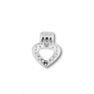 Metall Anh&auml;nger DQ Herz Antik silber (Nickelfrei)-white