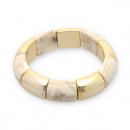 Resin-Armb&auml;nder Gold-off white-beige