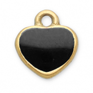 Stainless Steel - Rostfrei Stahl Anh&auml;nger Herz Gold-black
