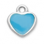 Stainless Steel - Rostfrei Stahl Anh&auml;nger Herz Silver-blue