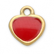 Stainless Steel - Rostfrei Stahl Anh&auml;nger Herz Gold-red
