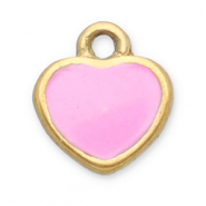 Stainless Steel - Rostfrei Stahl Anh&auml;nger Herz Gold-pink