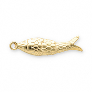 Stainless Steel - Rostfrei Stahl Anh&auml;nger Fisch Gold