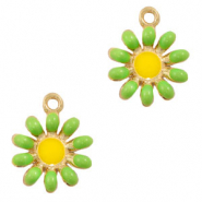 Basic Quality Metall Anh&auml;nger Blume Gold-Ochre yellow-green