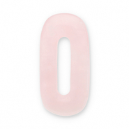 Naturstein Anh&auml;nger Rosenquarz  Oval Light pink-white