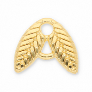 Metall Anh&auml;nger DQ Zwischenst&uuml;ck Bl&auml;tter Gold (Nickelfrei)