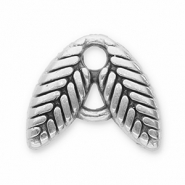 Metall Anh&auml;nger DQ Zwischenst&uuml;ck Bl&auml;tter Antik silber (Nickelfrei)