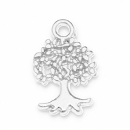 Metall Anh&auml;nger DQ Baum Antik silber (Nickelfrei)