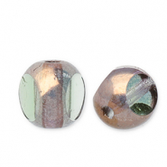 B&ouml;hmische Perlen FPB Rund 6mm Peridot-bronze