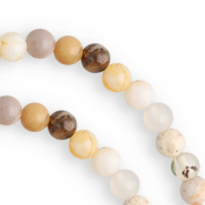 Naturstein Perlen Chalcedon (Quarz) und Achat 4mm Greige-yellow opal