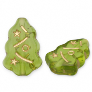 Acrylperlen Weihnachtsbaum Olive green-gold